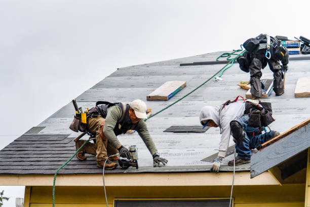 Professional Gutter Installation technician working in Milan, IN